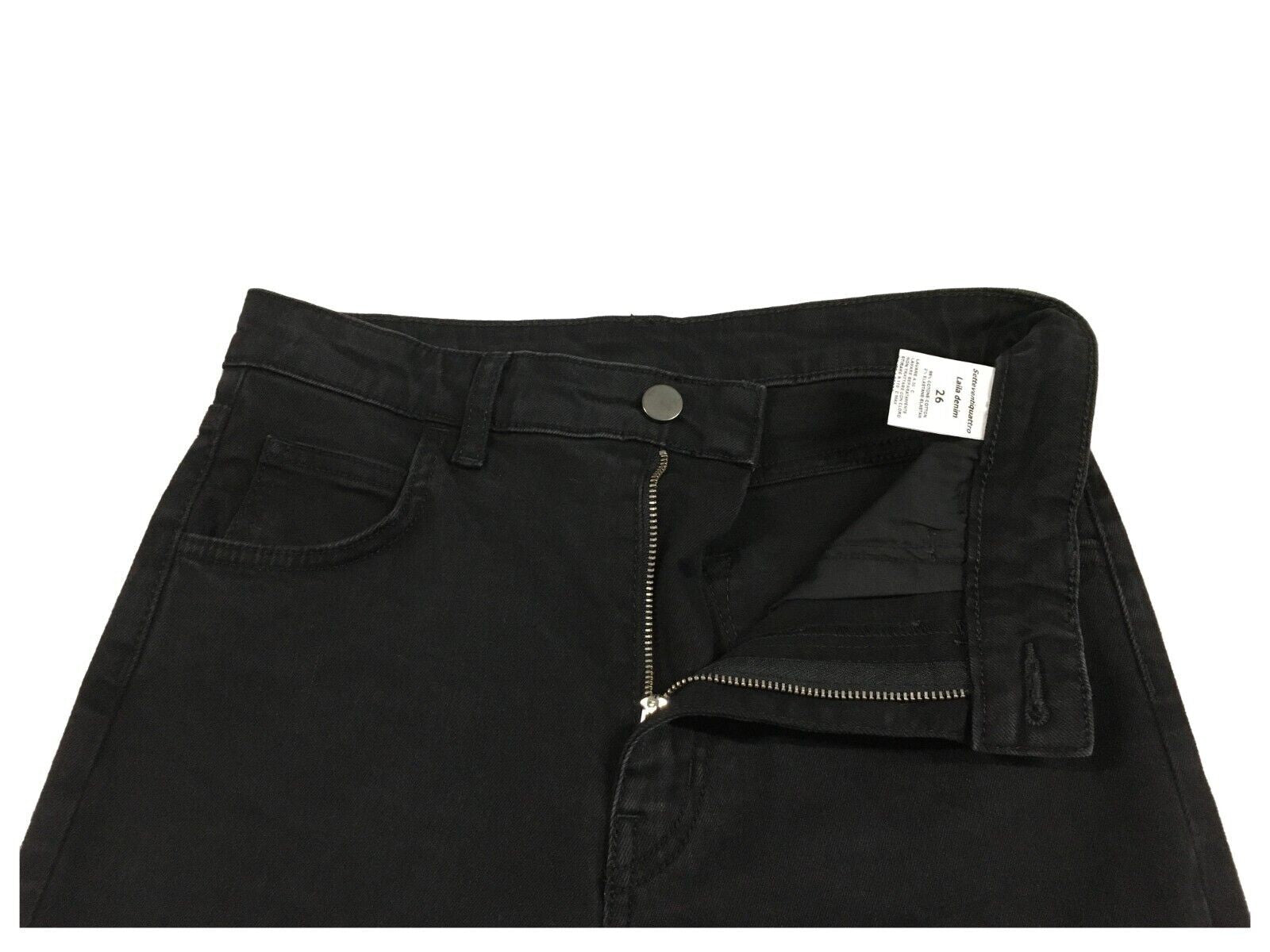 7.24 jeans donna nero LAILA BLACK 98% cotone 2% elastan MADE IN ITALY