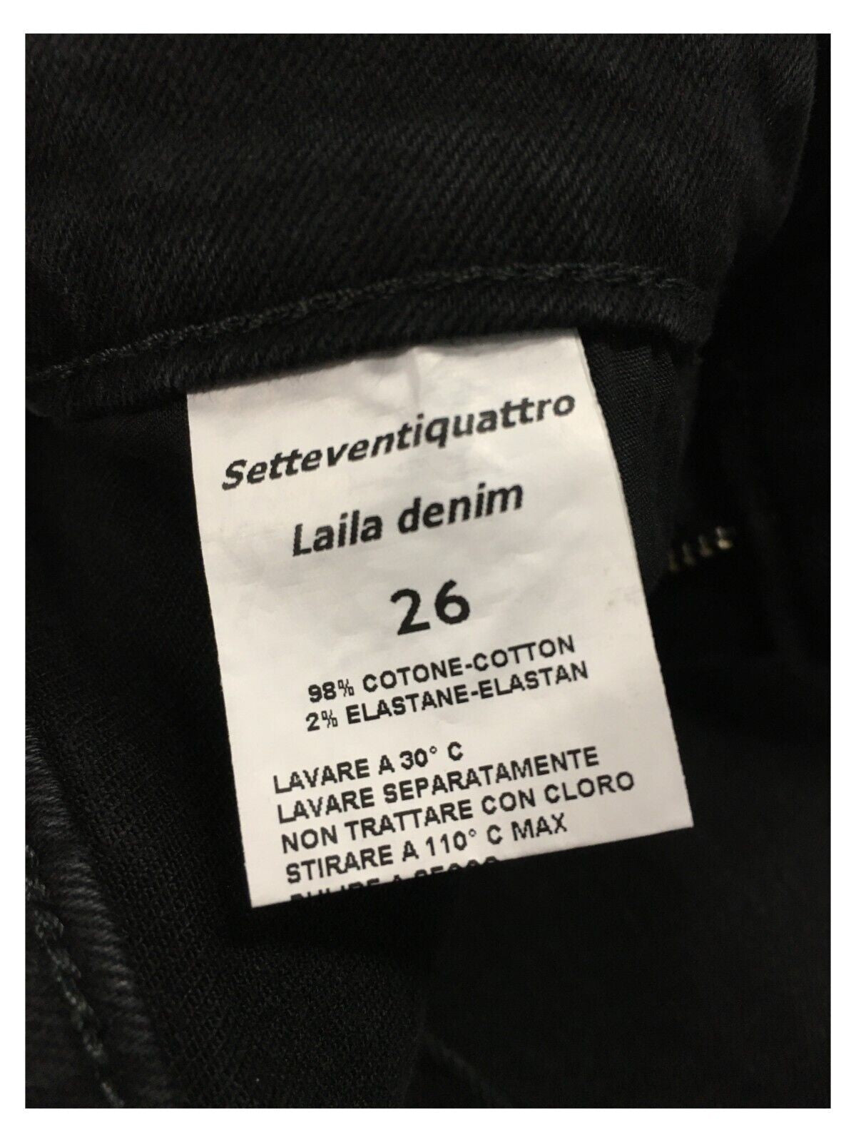 7.24 jeans donna nero LAILA BLACK 98% cotone 2% elastan MADE IN ITALY