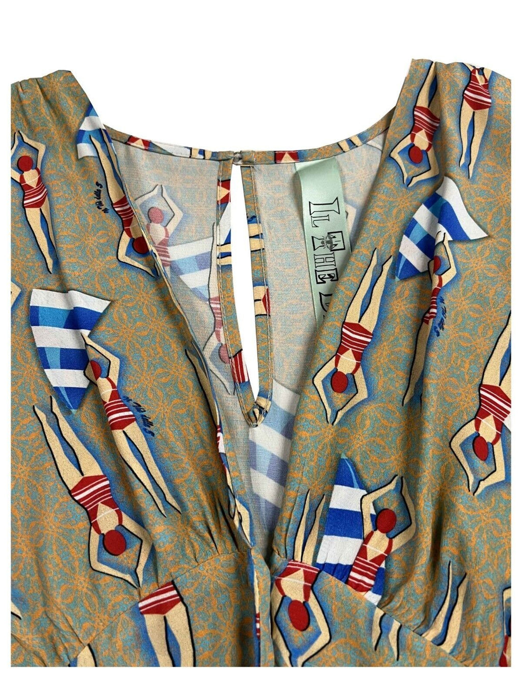 IL THE DELLE 5 abito senza maniche beige multicolor VICTORIA 23ST SWIM POOL MADE IN ITALY