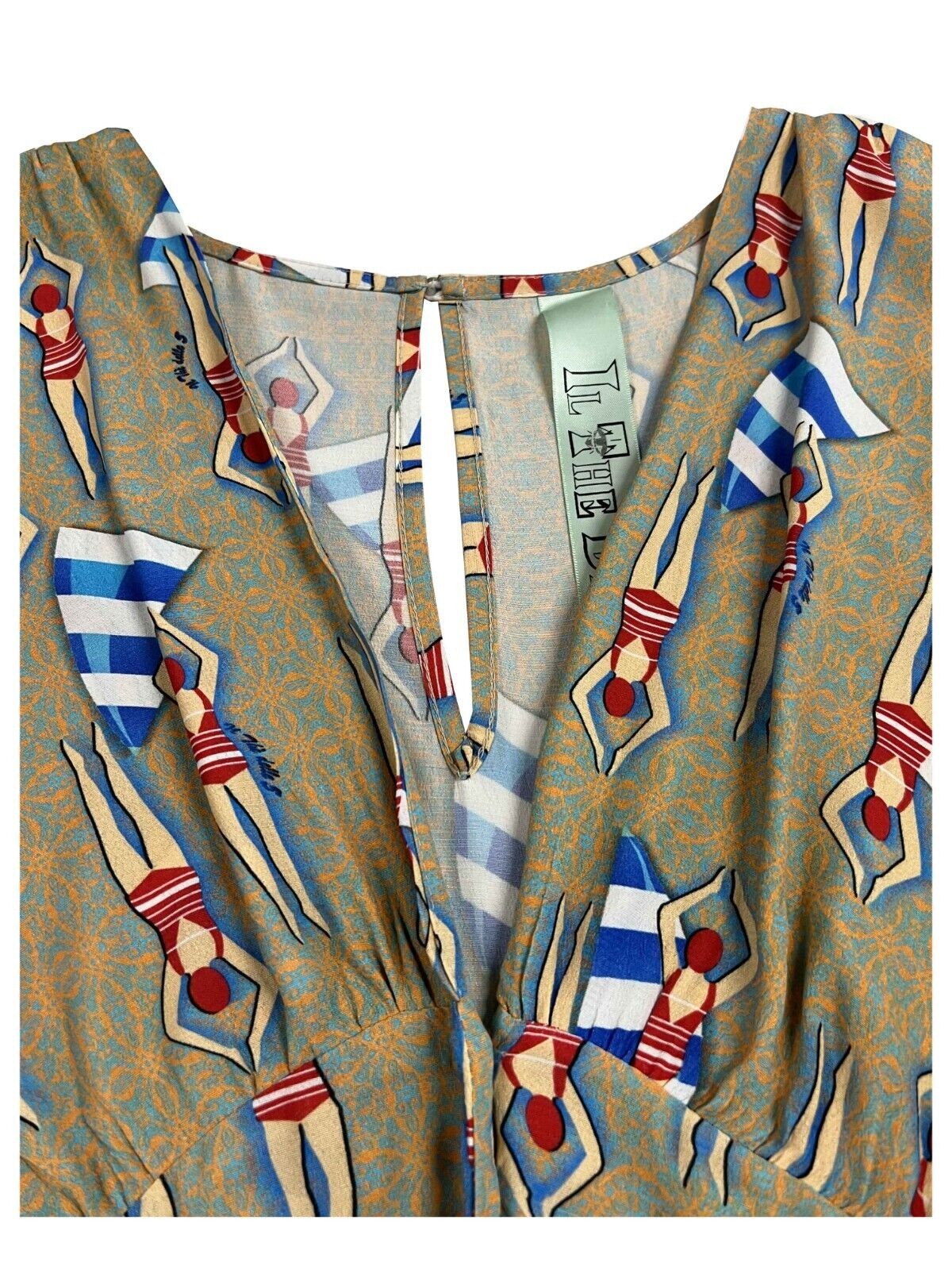 IL THE DELLE 5 abito senza maniche beige multicolor VICTORIA 23ST SWIM POOL MADE IN ITALY