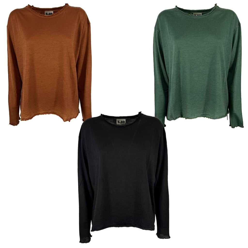 4.10 by BottegaChilometriZero maglia donna lana leggera DD22638 100% lana MADE IN ITALY