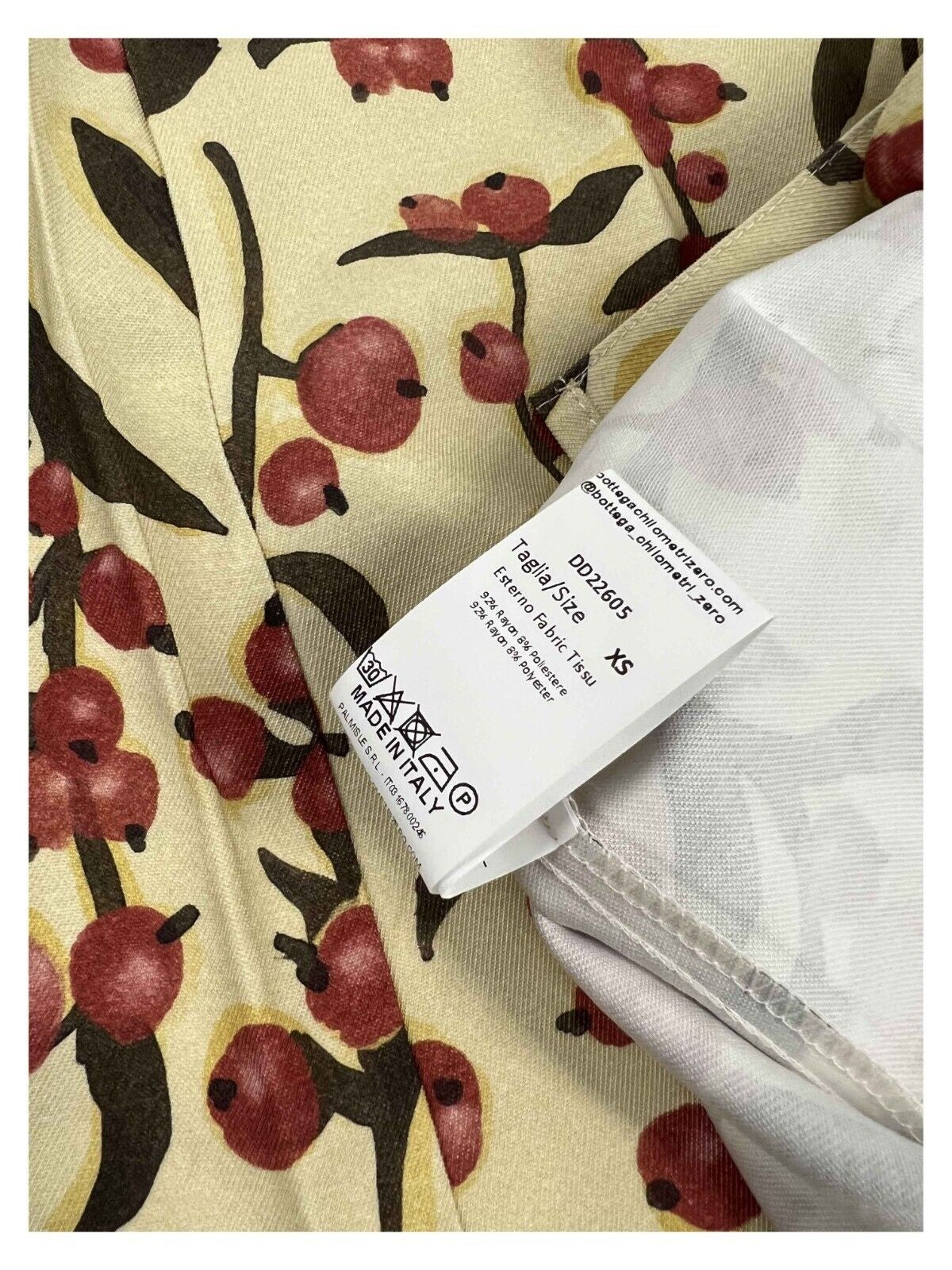 4.10 by BottegaChilometriZero camicia donna fantasia rami giallo/verde/bordeaux DD22605 MADE IN ITALY