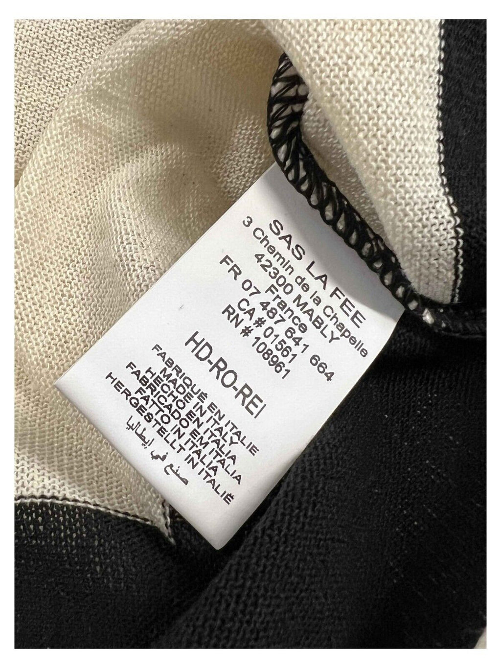 HUMILITY 1949 abito donna lungo girocollo righe panna/nero HD-RO-REI MADE IN ITALY