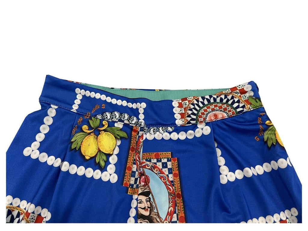 IL THE DELLE 5 pantalone donna crop fantasia MAJOLIC bluette/multicolor DONALD 14ST MADE IN ITALY