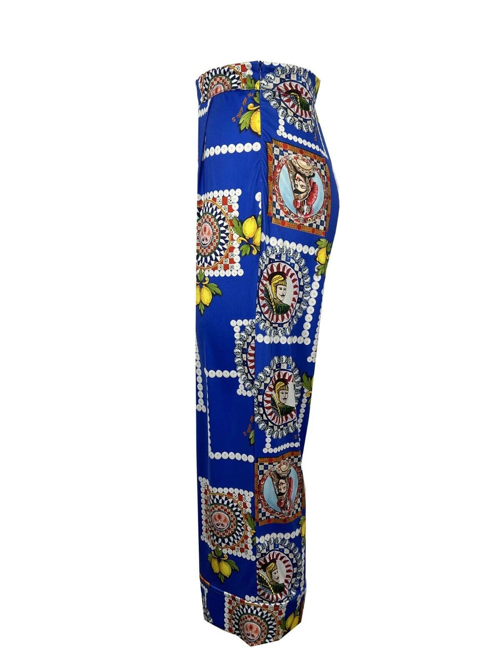 IL THE DELLE 5 pantalone donna crop fantasia MAJOLIC bluette/multicolor DONALD 14ST MADE IN ITALY