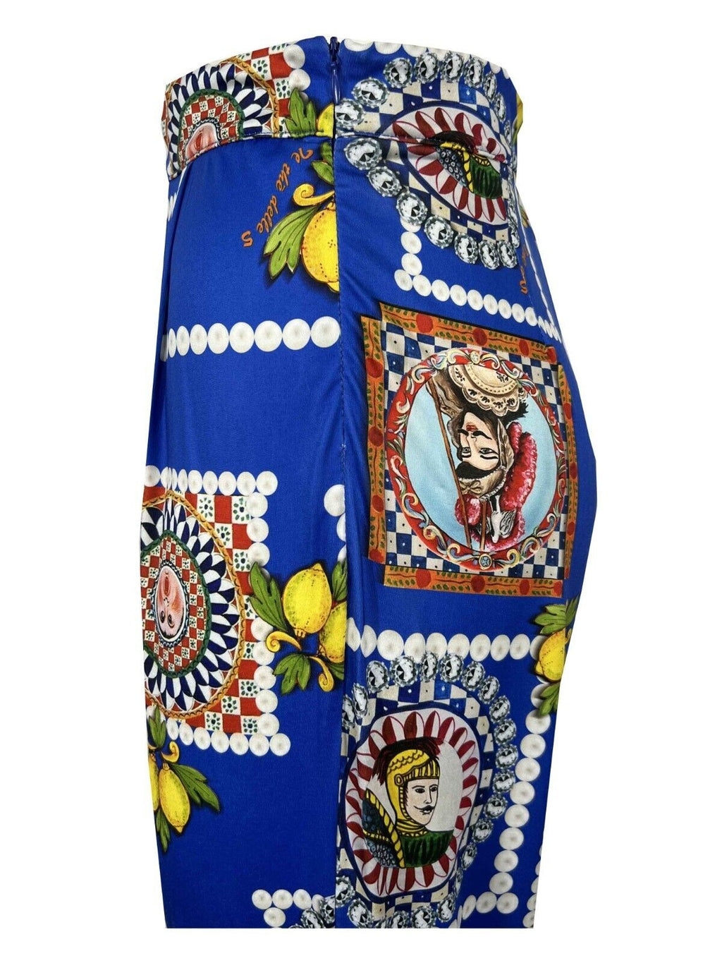 IL THE DELLE 5 pantalone donna crop fantasia MAJOLIC bluette/multicolor DONALD 14ST MADE IN ITALY