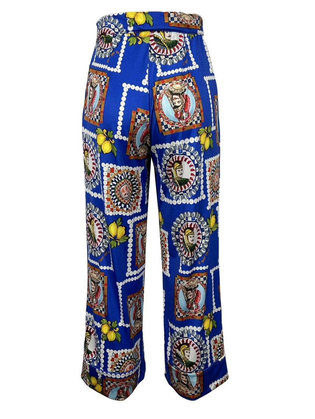 IL THE DELLE 5 pantalone donna crop fantasia MAJOLIC bluette/multicolor DONALD 14ST MADE IN ITALY