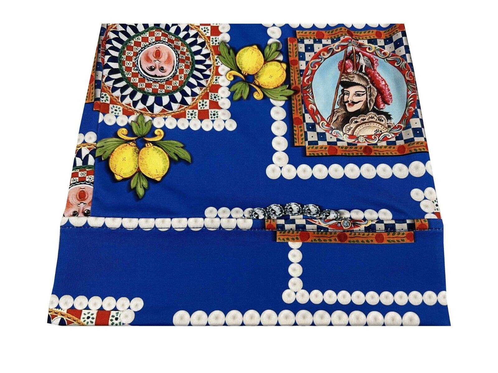 IL THE DELLE 5 pantalone donna crop fantasia MAJOLIC bluette/multicolor DONALD 14ST MADE IN ITALY