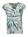 LA FEE MARABOUTEE t-shirt donna bianca stampa tye-dye FF-TS-PETIRI-L 100% cotone Made in PORTUGAL