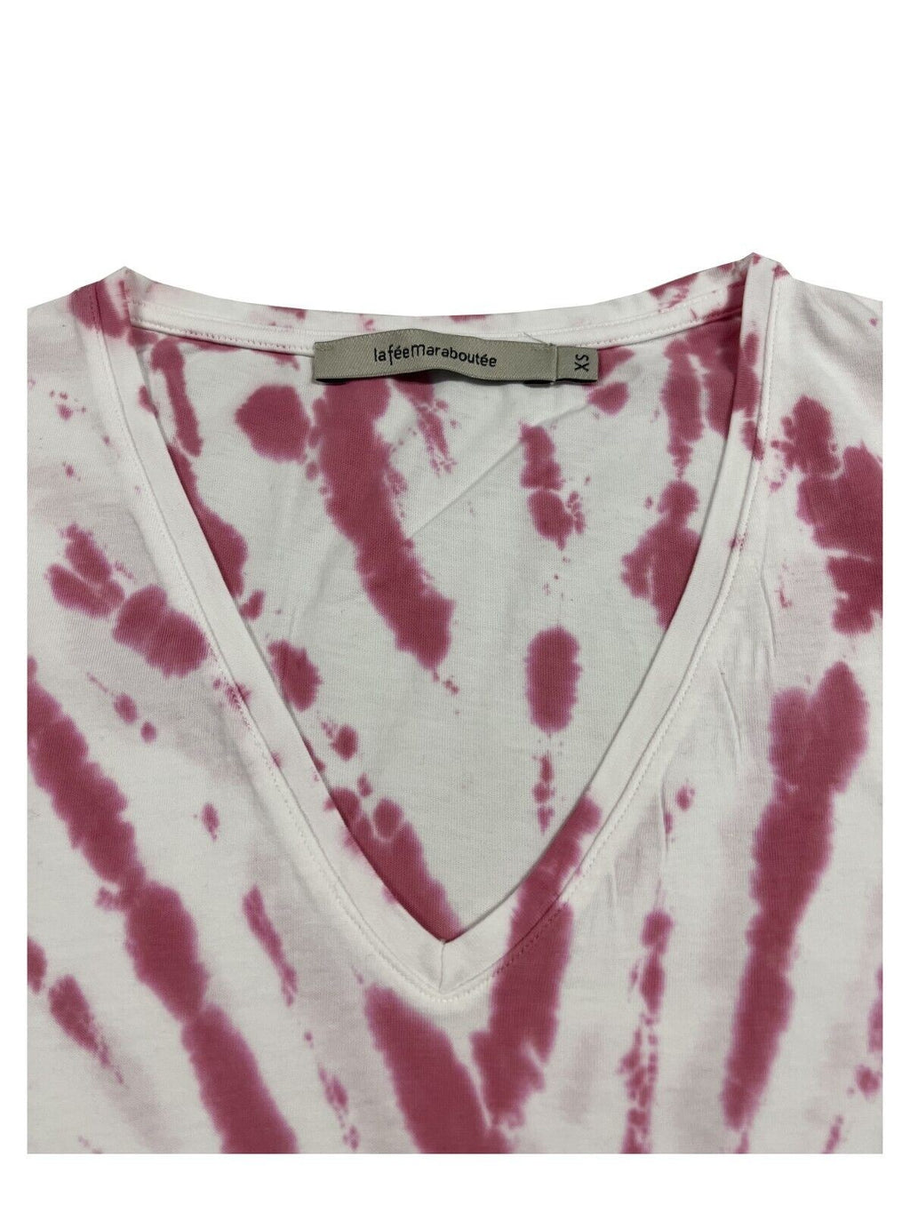 LA FEE MARABOUTEE t-shirt donna bianca stampa tye-dye FF-TS-PETIRI-L 100% cotone Made in PORTUGAL