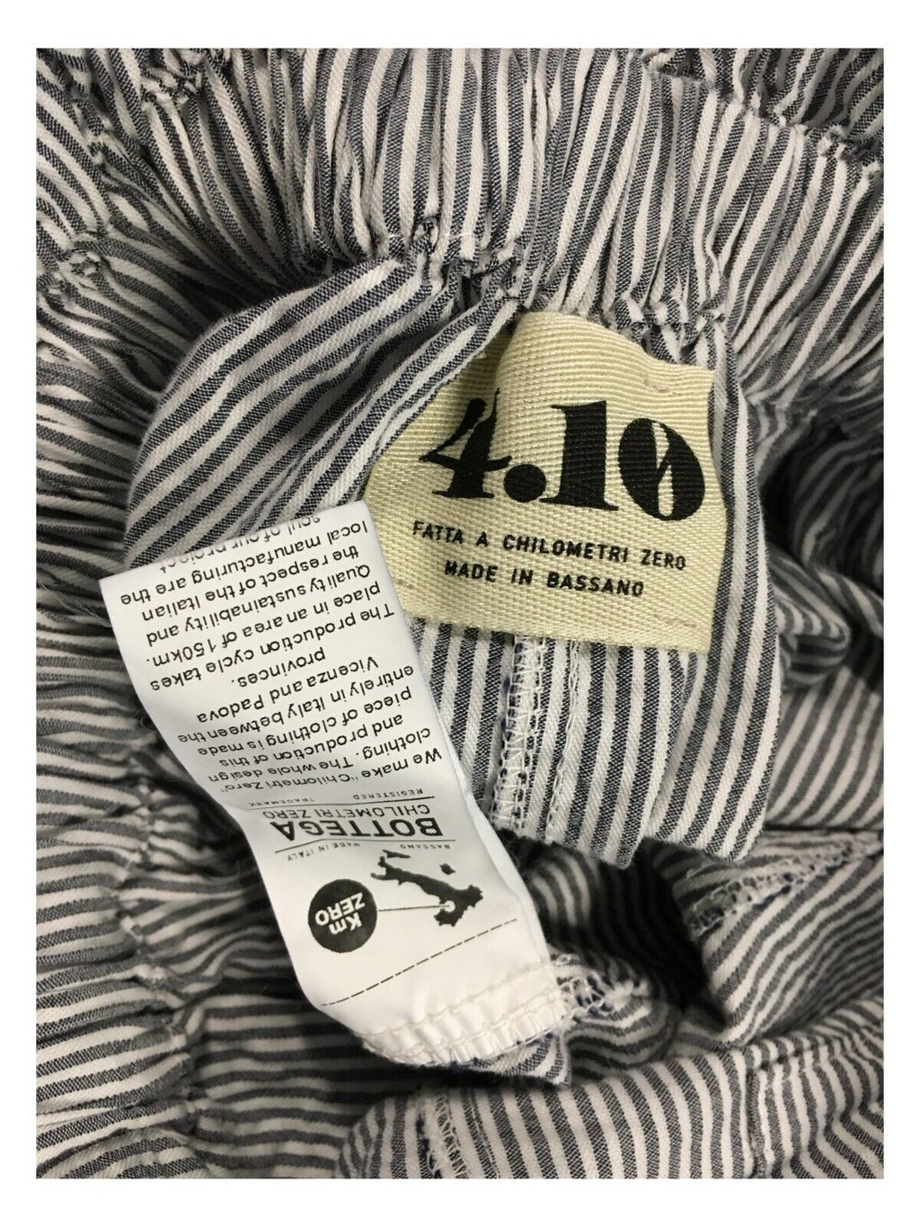 4.10 by BottegaChilometriZero gonna donna righe bianco/nero svasata DD20160 RIGATO MADE IN ITALY