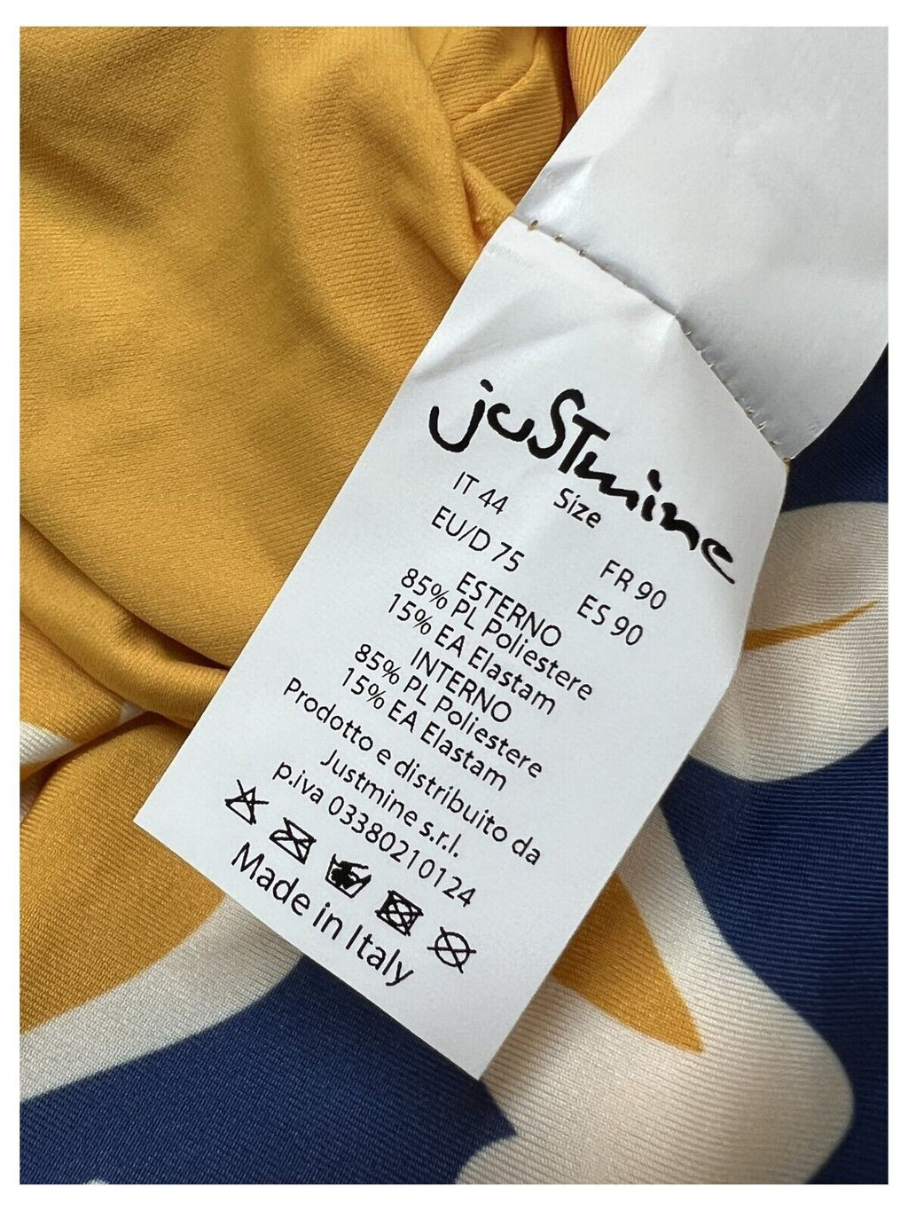 FEELING by JUSTIME costume donna intero double-face blu/giallo/panna A706 6025 MADE IN ITALY