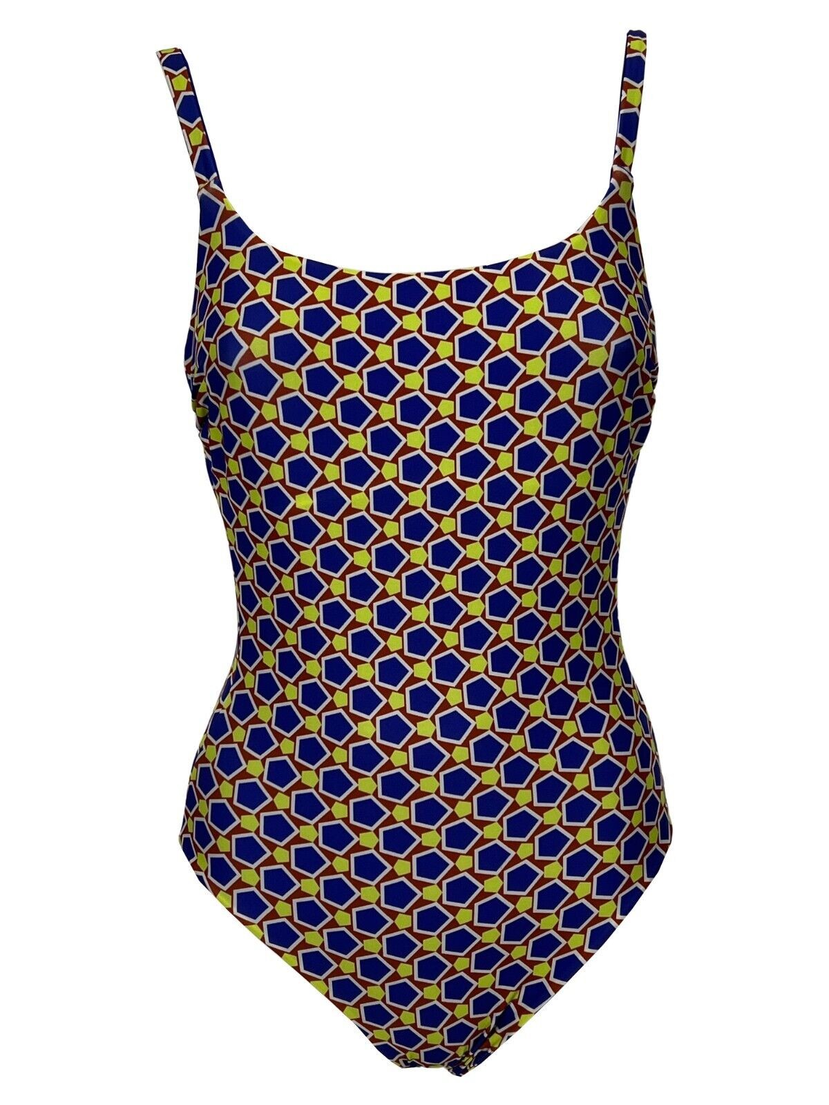 JUSTMINE costume donna intero double-face fantasia purple/rust/lime A706J 8022 MADE IN ITALY