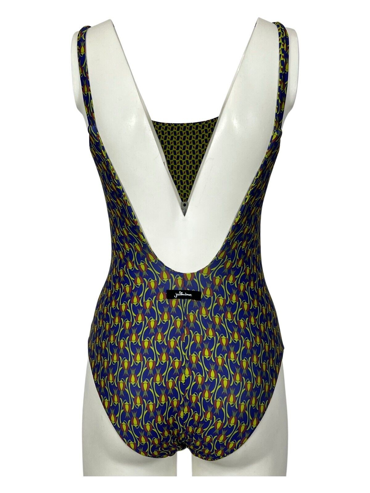 JUSTMINE costume donna intero double-face fantasia purple/rust/lime A706J 8027 MADE IN ITALY