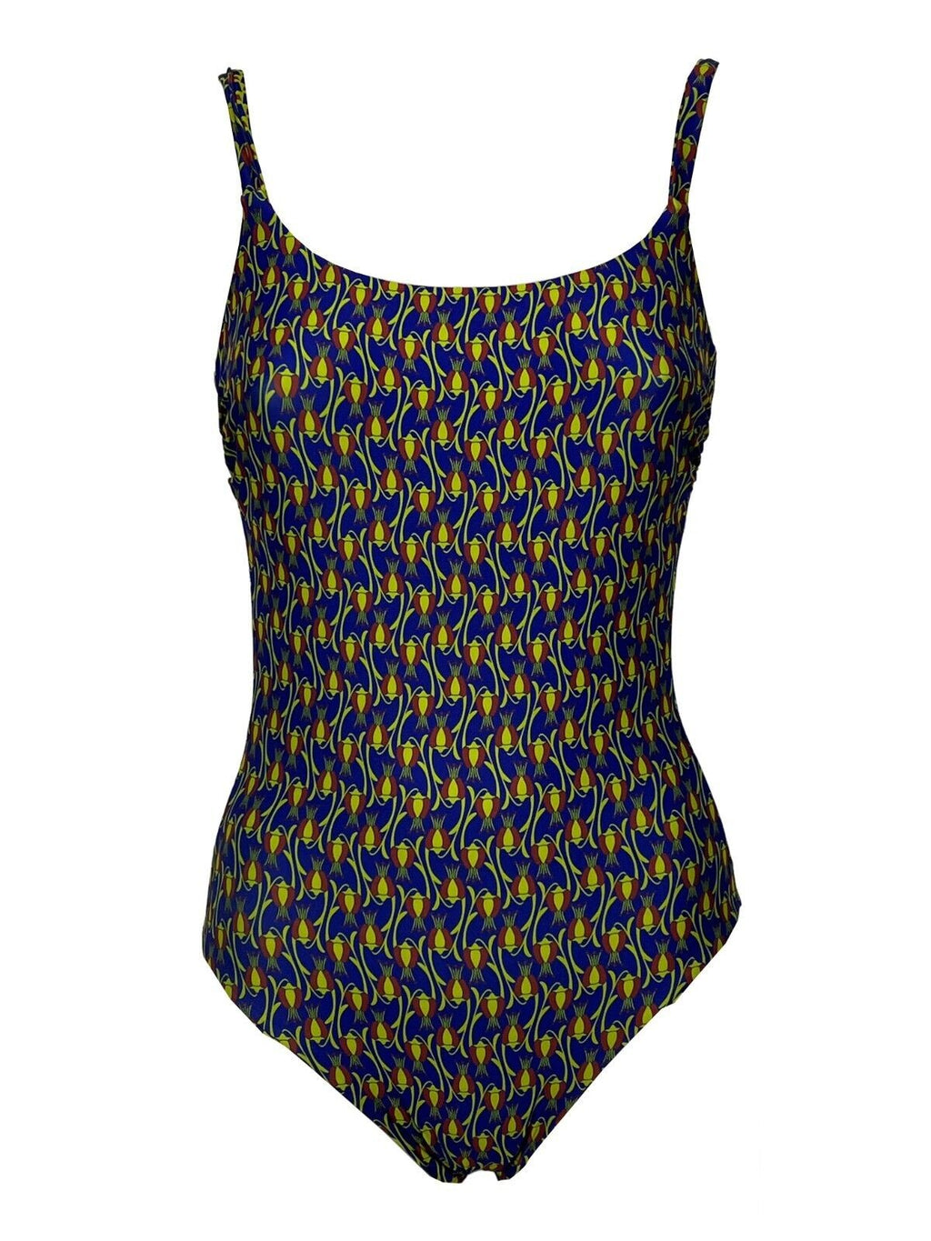 JUSTMINE costume donna intero double-face fantasia purple/rust/lime A706J 8027 MADE IN ITALY