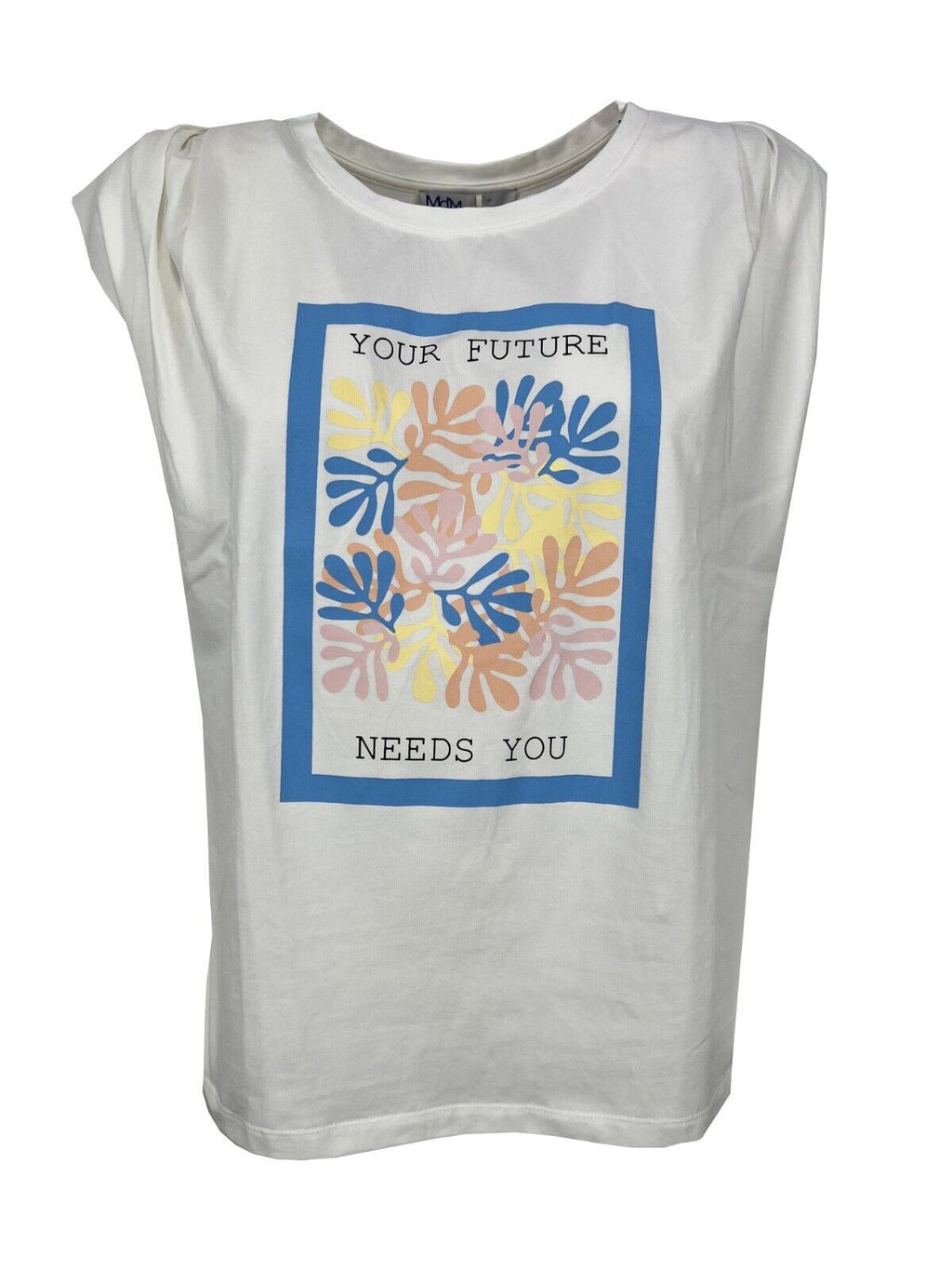 Md’M t-shirt donna con stampa 6.42171.10 95% cotone 5% elastan  MADE IN PORTUGAL