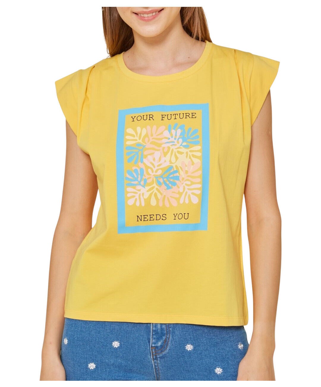 Md’M t-shirt donna con stampa 6.42171.10 95% cotone 5% elastan  MADE IN PORTUGAL