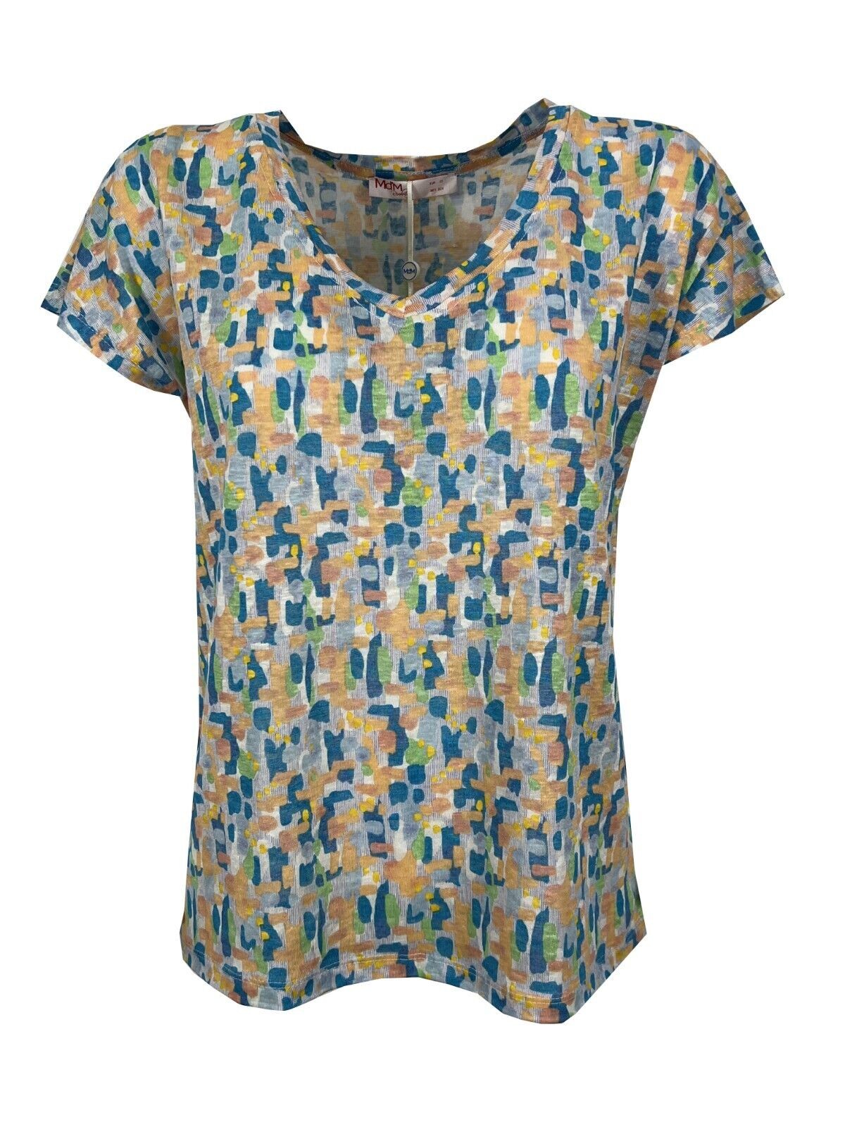 Md’M t-shirt donna fantasia multicolor 6.42.615.10 100% lino