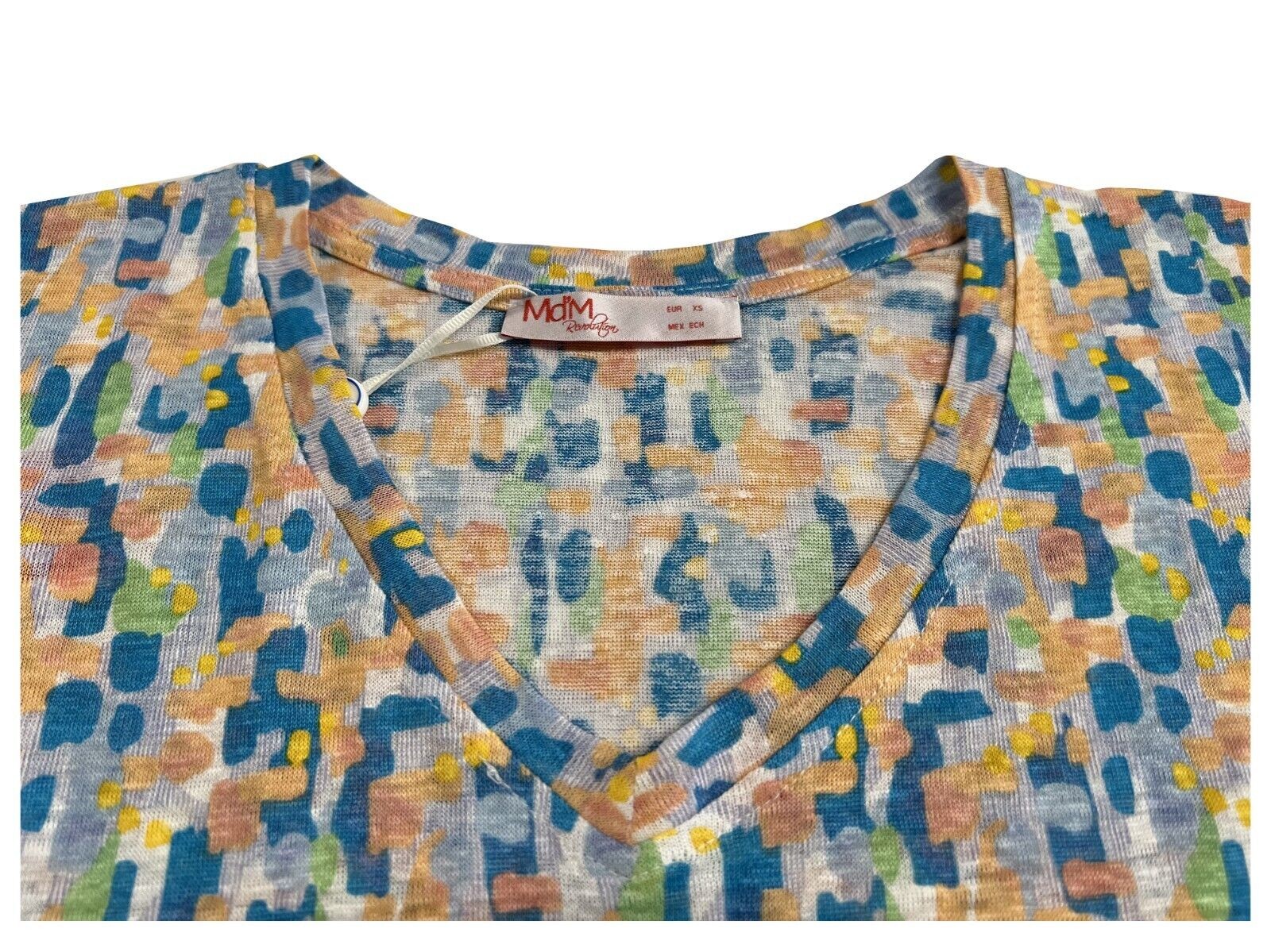 Md’M t-shirt donna fantasia multicolor 6.42.615.10 100% lino