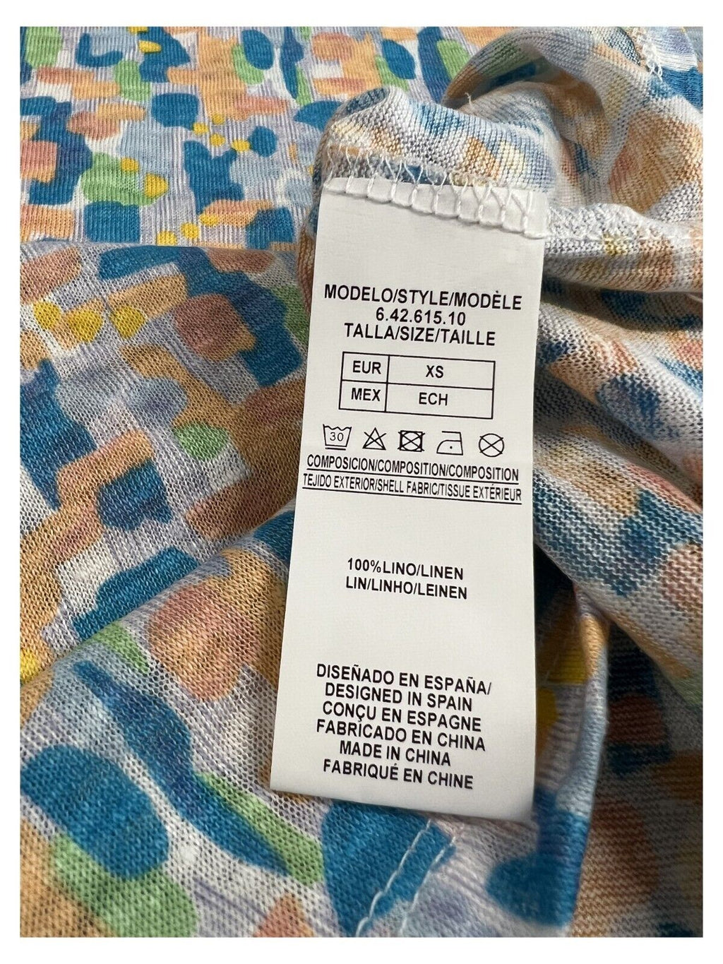 Md’M t-shirt donna fantasia multicolor 6.42.615.10 100% lino