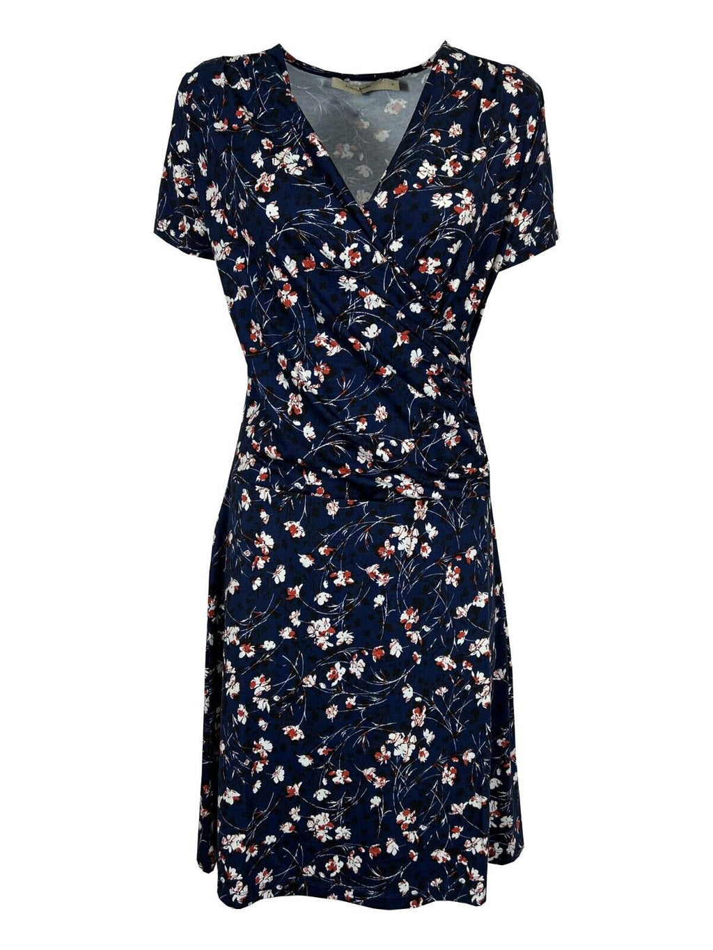 LA FEE MARABOUTEE abito donna incrociato jersey blu a fiori bianco/rosso FF-RO-SOPONI