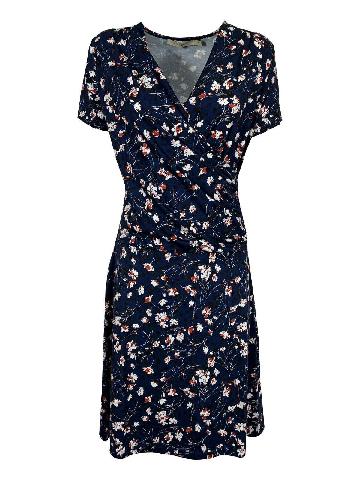 LA FEE MARABOUTEE abito donna incrociato jersey blu a fiori bianco/rosso FF-RO-SOPONI