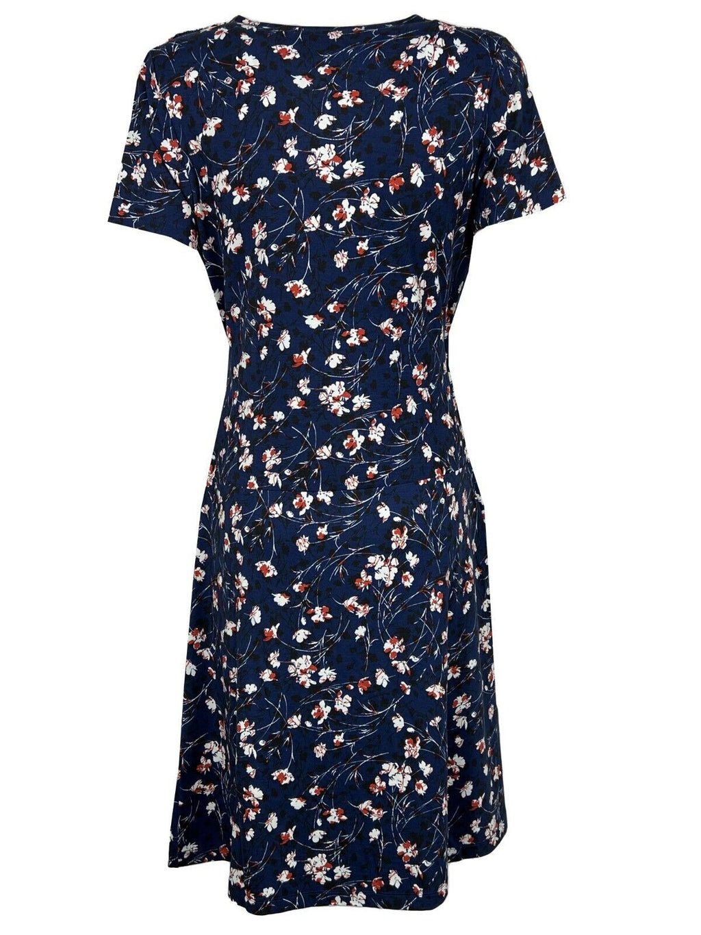 LA FEE MARABOUTEE abito donna incrociato jersey blu a fiori bianco/rosso FF-RO-SOPONI