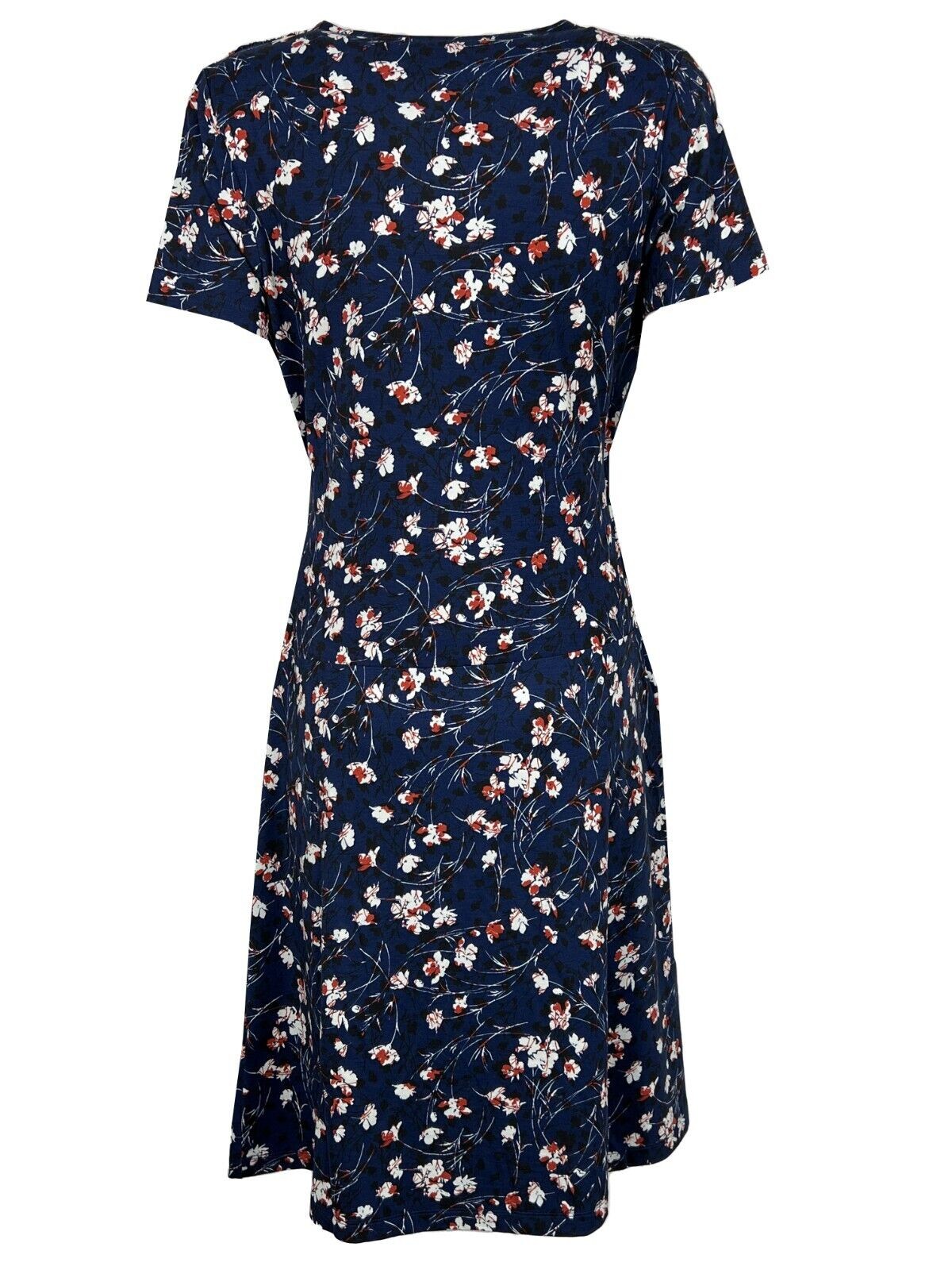 LA FEE MARABOUTEE abito donna incrociato jersey blu a fiori bianco/rosso FF-RO-SOPONI