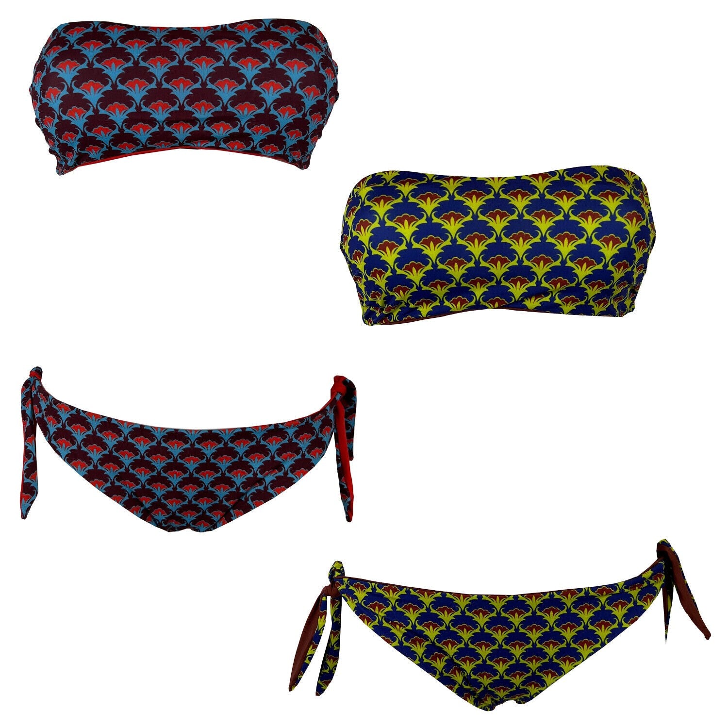 JUSTMINE bikini donna fascia foderata double-face fantasia B2770 8026 MADE IN ITALY