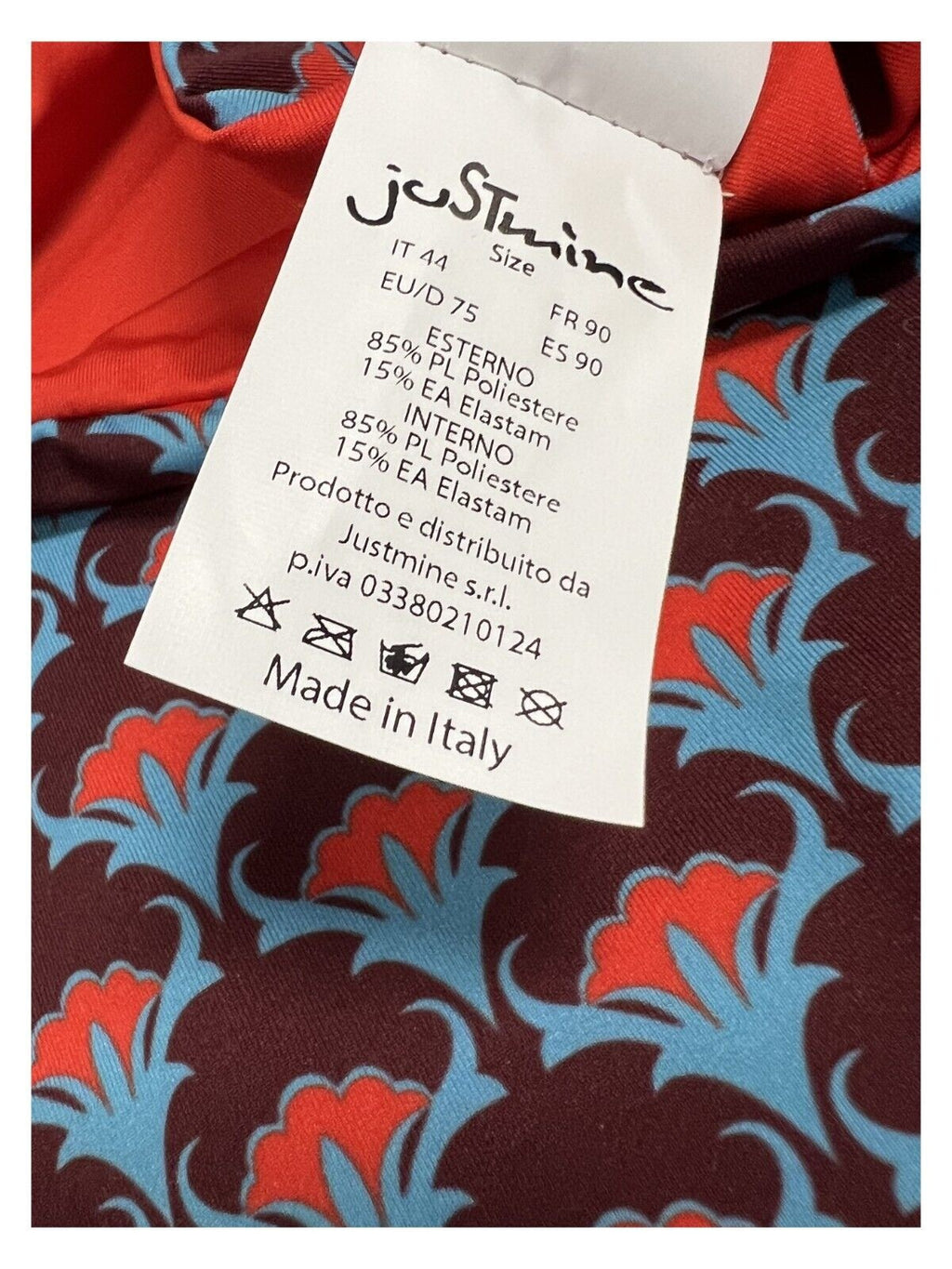 JUSTMINE bikini donna fascia foderata double-face fantasia B2770 8026 MADE IN ITALY