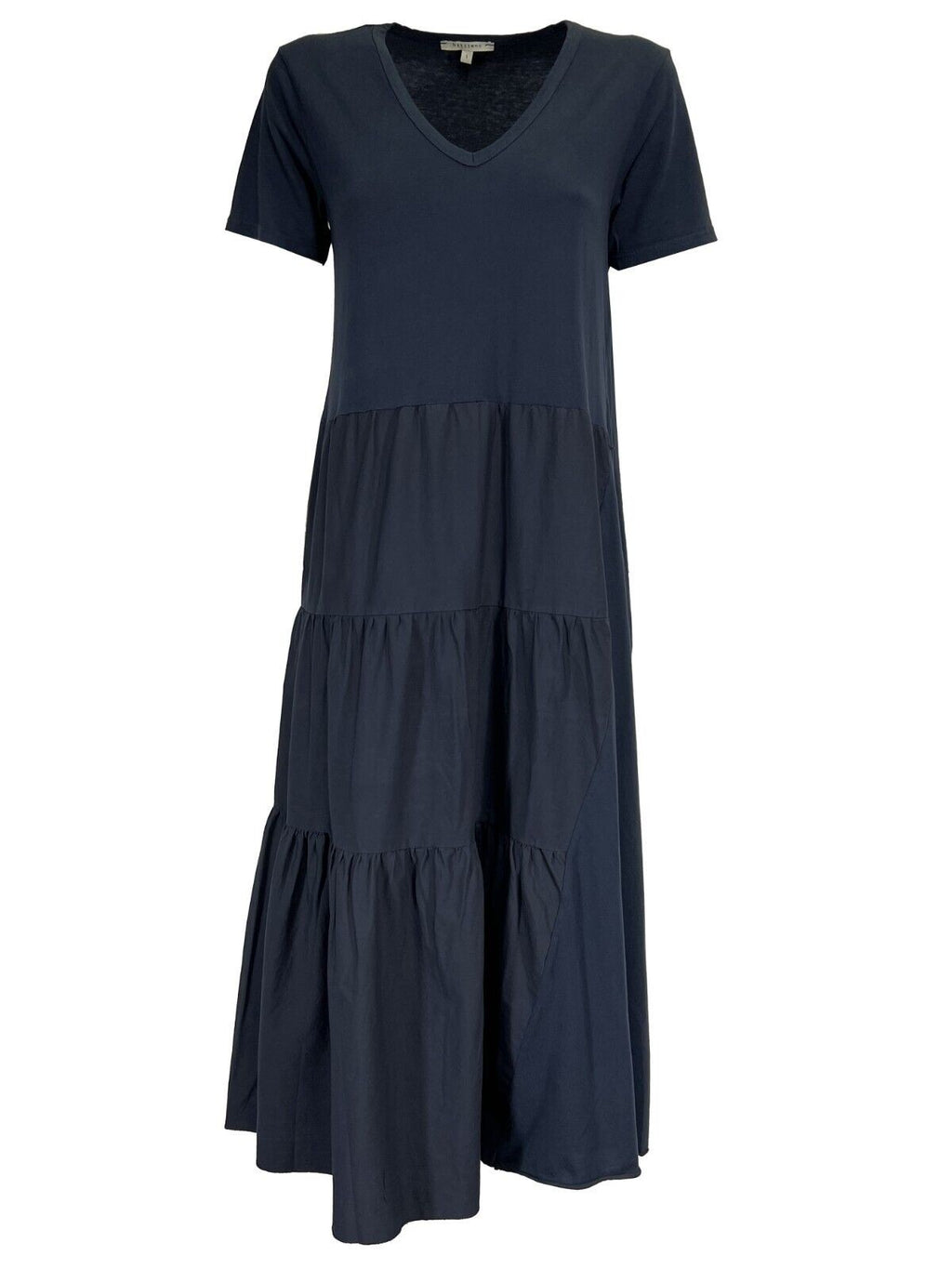 HUMILITY 1949 abito donna lungo con balze jersey+cotone HD-RO-RAINA MADE IN ITALY