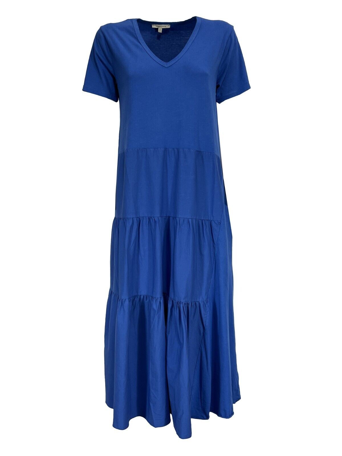 HUMILITY 1949 abito donna lungo con balze jersey+cotone HD-RO-RAINA MADE IN ITALY