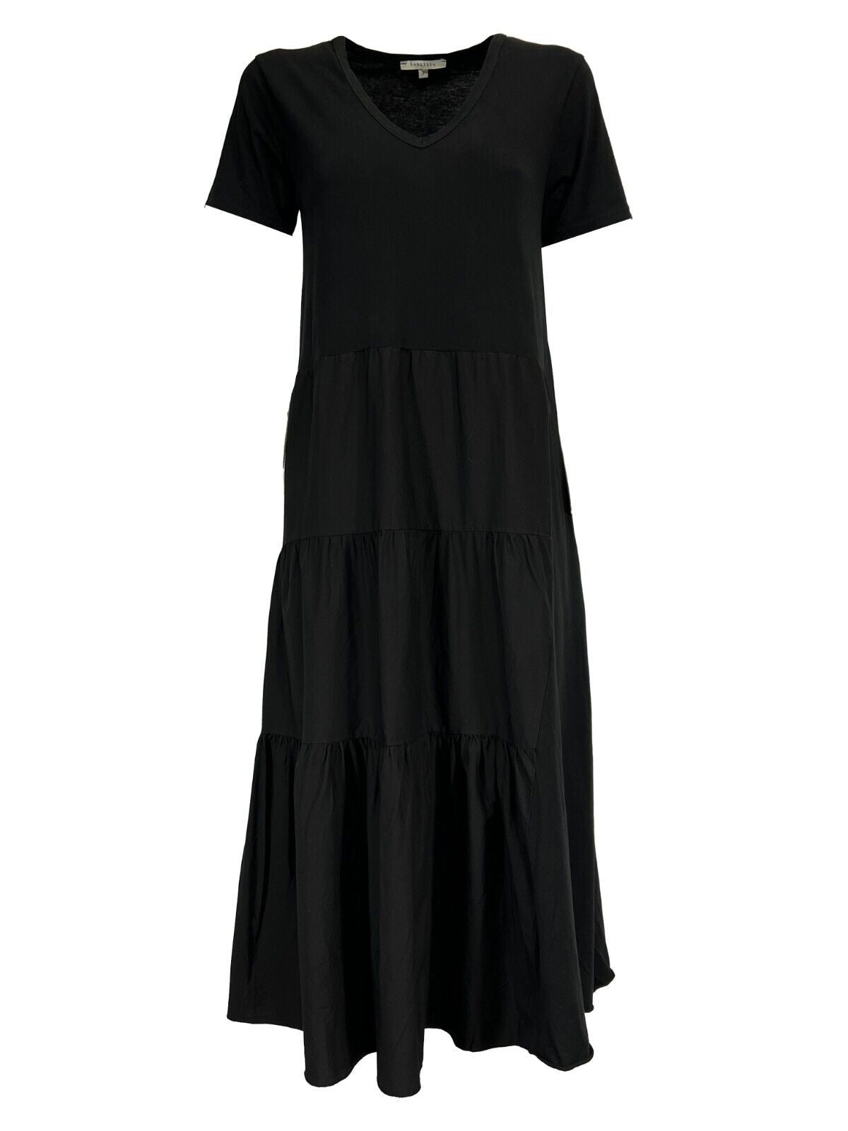 HUMILITY 1949 abito donna lungo con balze jersey+cotone HD-RO-RAINA MADE IN ITALY