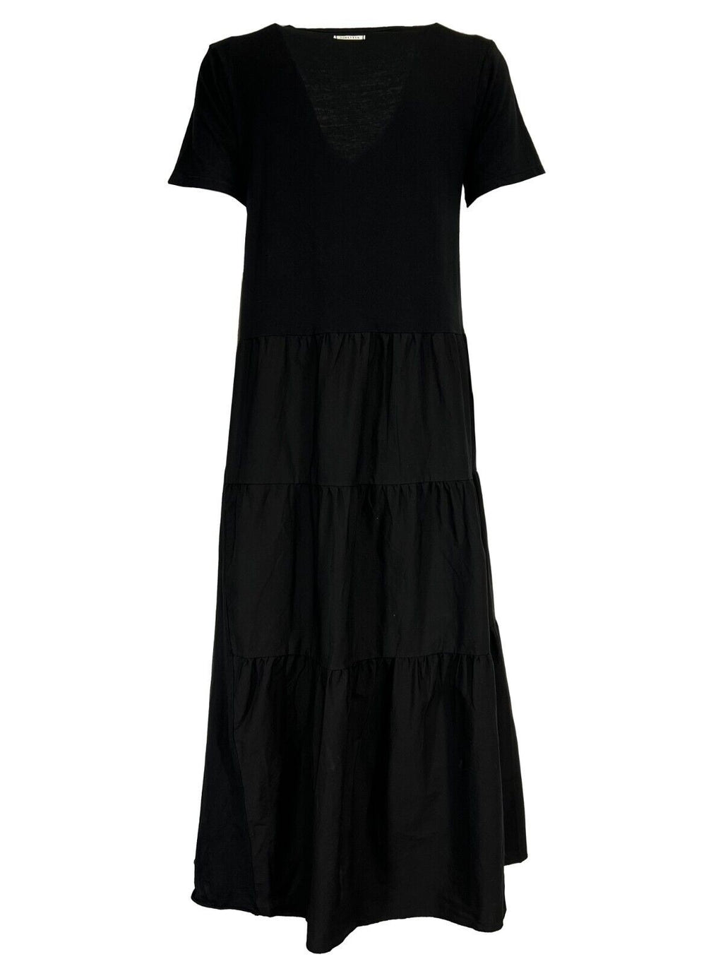 HUMILITY 1949 abito donna lungo con balze jersey+cotone HD-RO-RAINA MADE IN ITALY