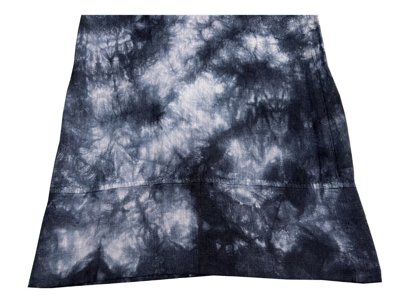 HUMILITY 1949 pantalone donna palazzo blu tye and dye HA-PA-HELMI 100% lino MADE IN ITALY