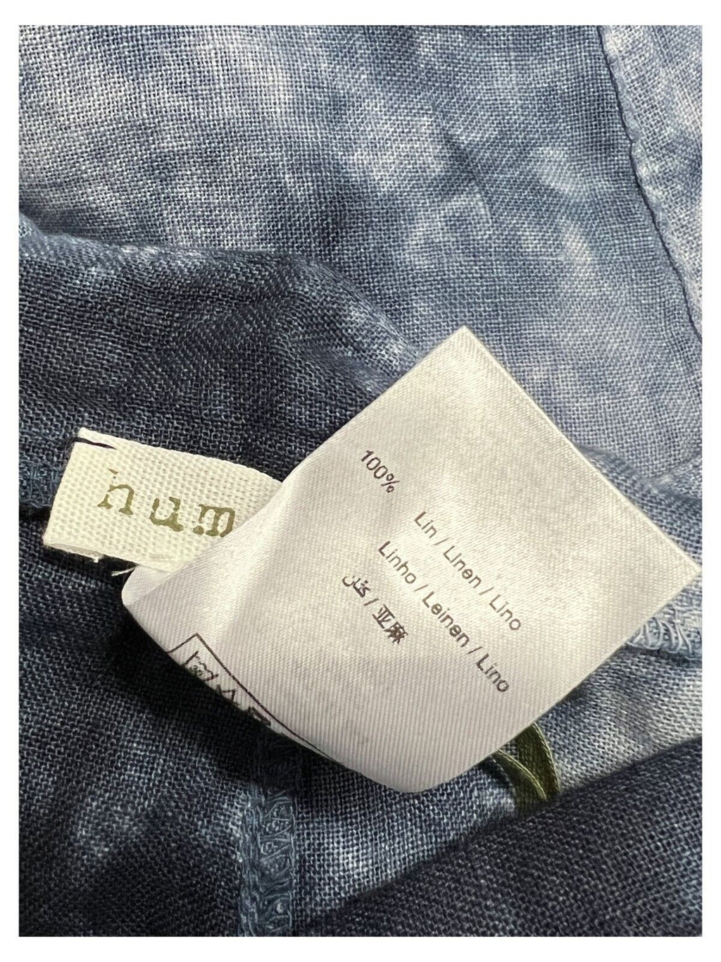 HUMILITY 1949 pantalone donna palazzo blu tye and dye HA-PA-HELMI 100% lino MADE IN ITALY