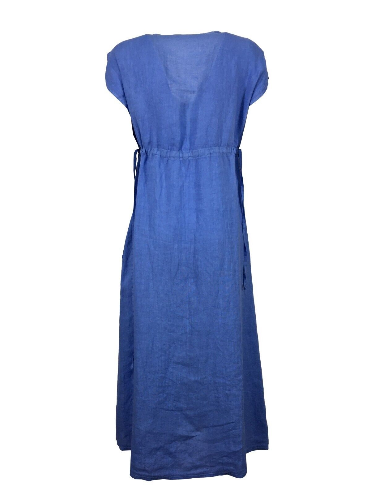 LA FEE MARABOUTEE abito donna azzurro FD-RO-PELOTA 100% lino MADE IN ITALY