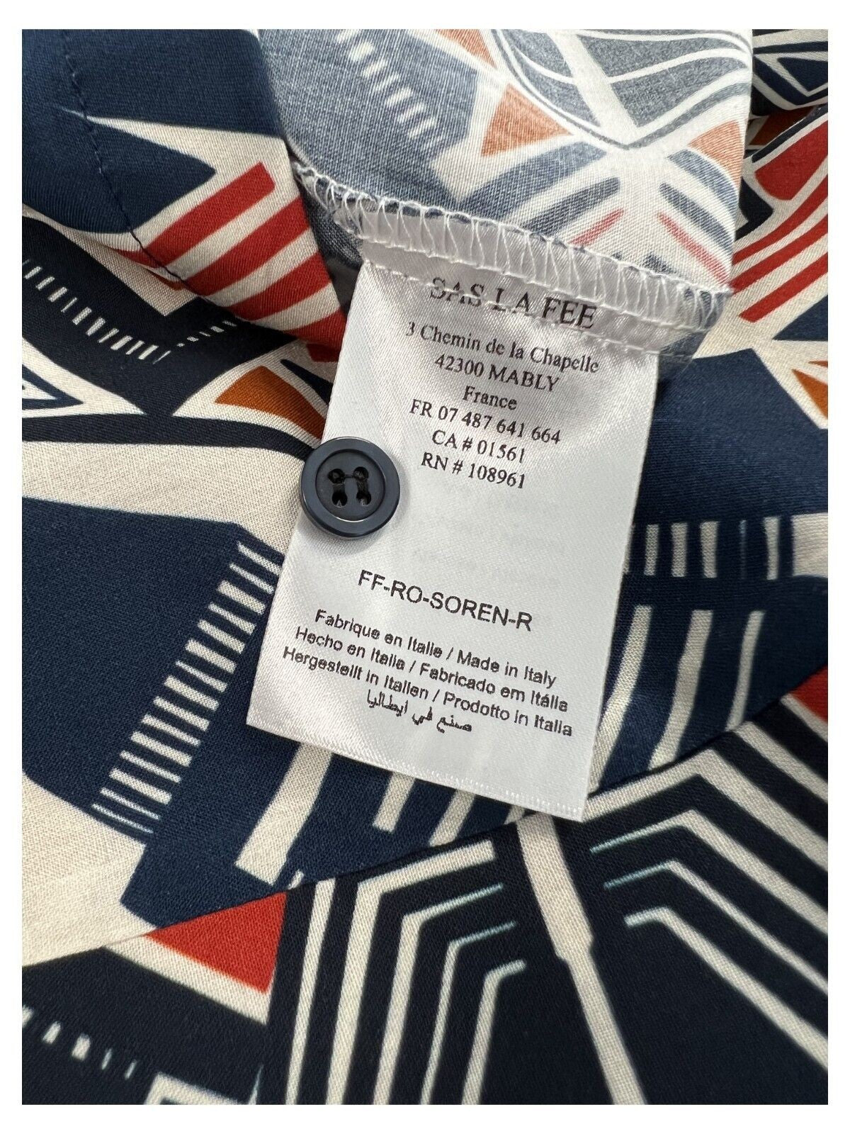 LA FEE MARABOUTEE abito donna fantasia FF-RO-SOREN-R 100% viscosa MADE IN ITALY