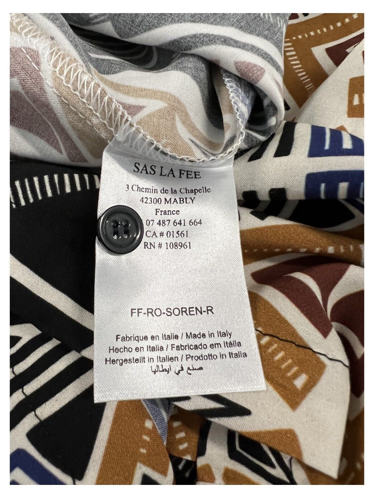 LA FEE MARABOUTEE abito donna fantasia FF-RO-SOREN-R 100% viscosa MADE IN ITALY