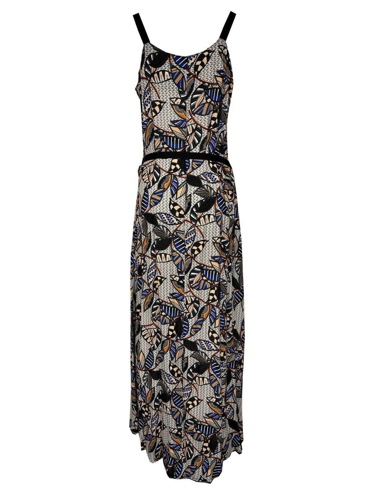 LA FEE MARABOUTEE abito donna lungo fantasia nero/arancio/bluette FF-RO-LIDIJA-F 100% viscosa MADE IN ITALY