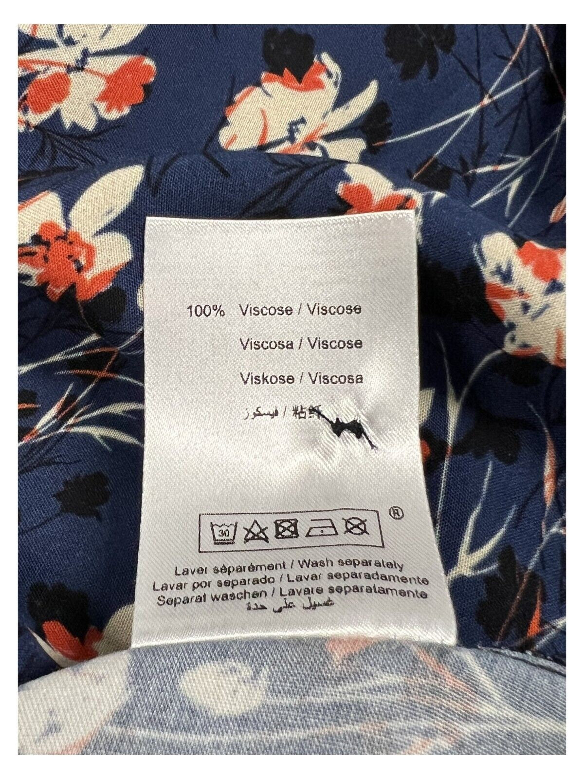 LA FEE MARABOUTEE abito donna lungo fantasia floreale blu/rosso FF-RO-SADIO-F 100% viscosa MADE IN ITALY