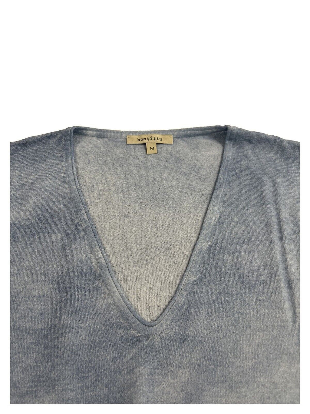 HUMILITY 1949 maglia donna a scatola indaco maltinto spacchetti laterali HD-PU-RECHI MADE IN ITALY