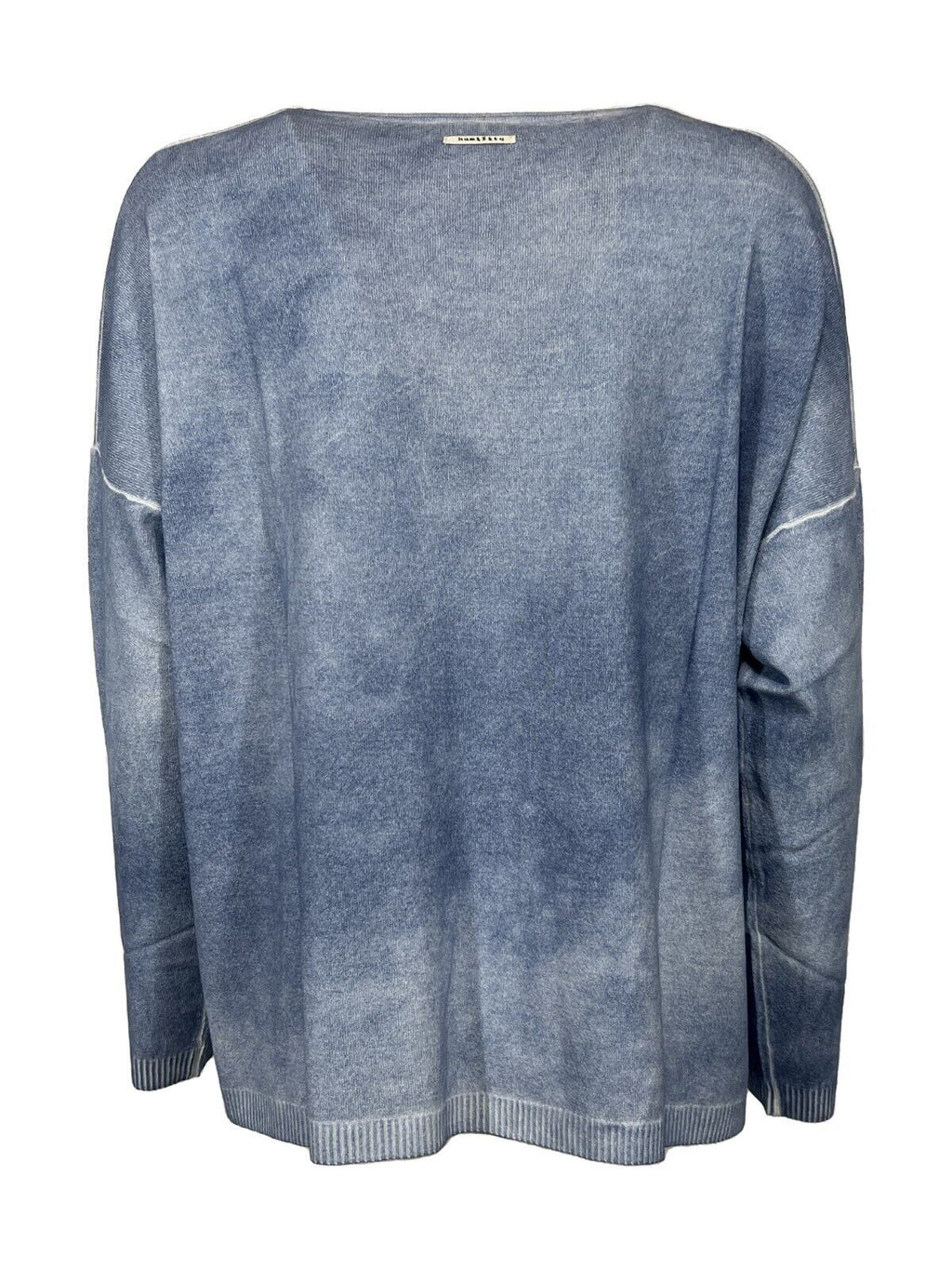 HUMILITY 1949 maglia donna a scatola indaco maltinto spacchetti laterali HD-PU-RECHI MADE IN ITALY