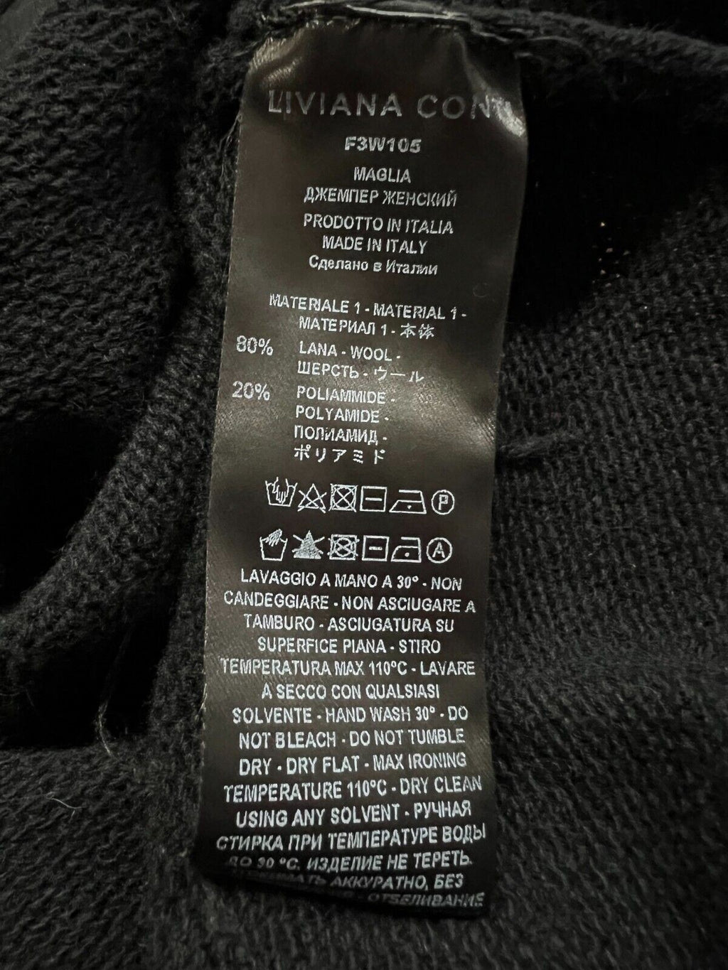 LIVIANA CONTI Maglia ampia in lambswool F3W105 MADE IN ITALY