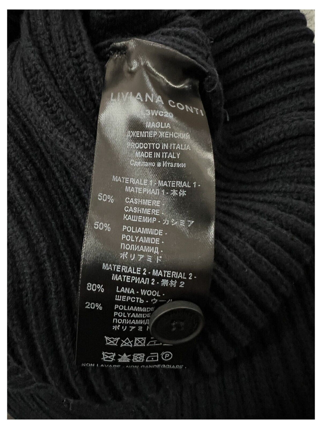 LIVIANA CONTI Maglione a coste in cashmere riciclato L3WC20 MADE IN ITALY