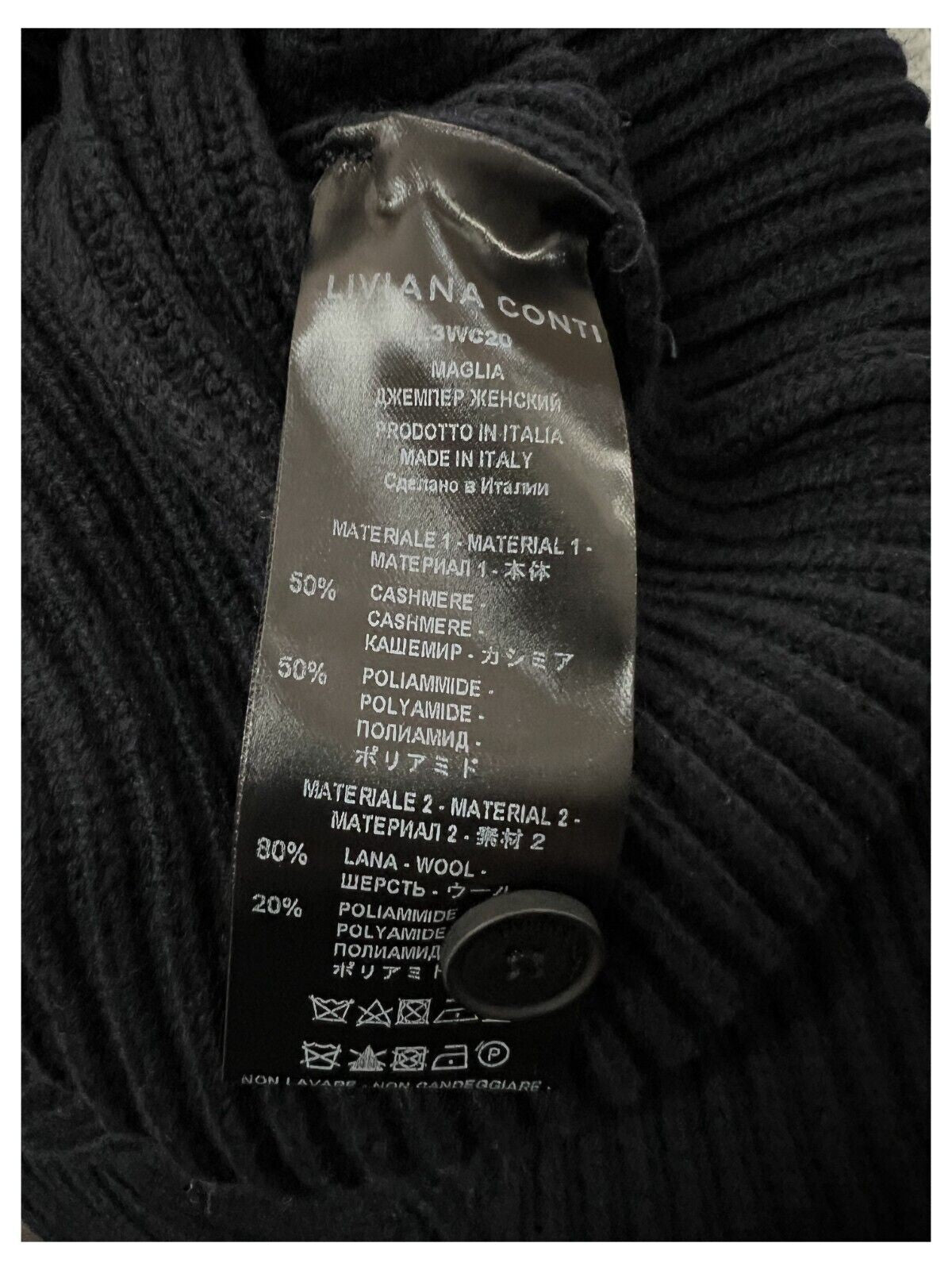 LIVIANA CONTI Maglione a coste in cashmere riciclato L3WC20 MADE IN ITALY