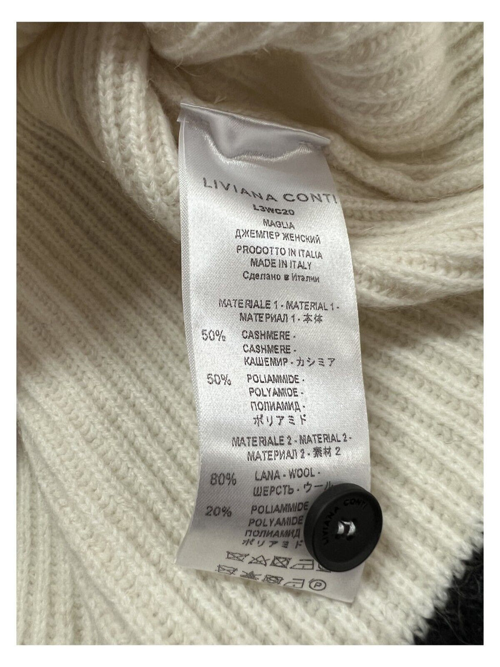 LIVIANA CONTI Maglione a coste in cashmere riciclato L3WC20 MADE IN ITALY