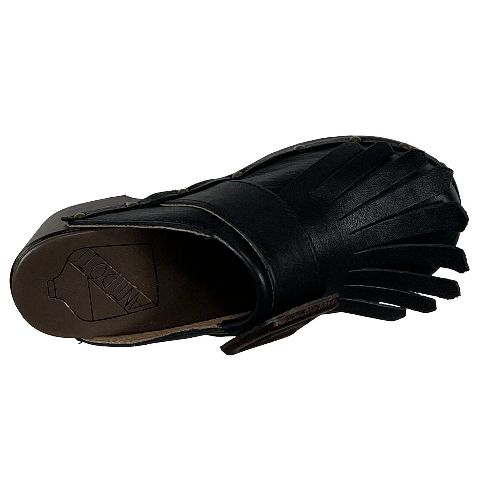 ANTIDOTI zoccolo donna con frange FIBBY VIT 100% pelle MADE IN ITALY