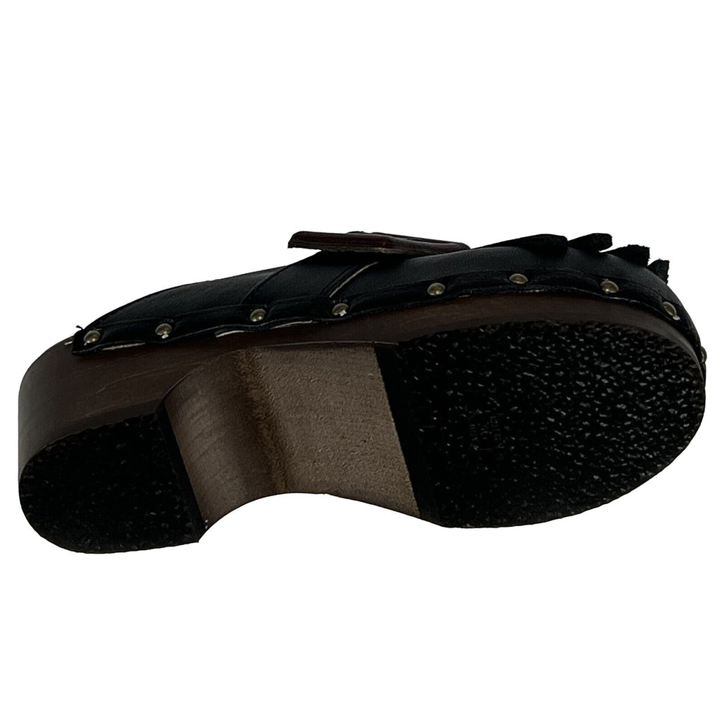 ANTIDOTI zoccolo donna con frange FIBBY VIT 100% pelle MADE IN ITALY