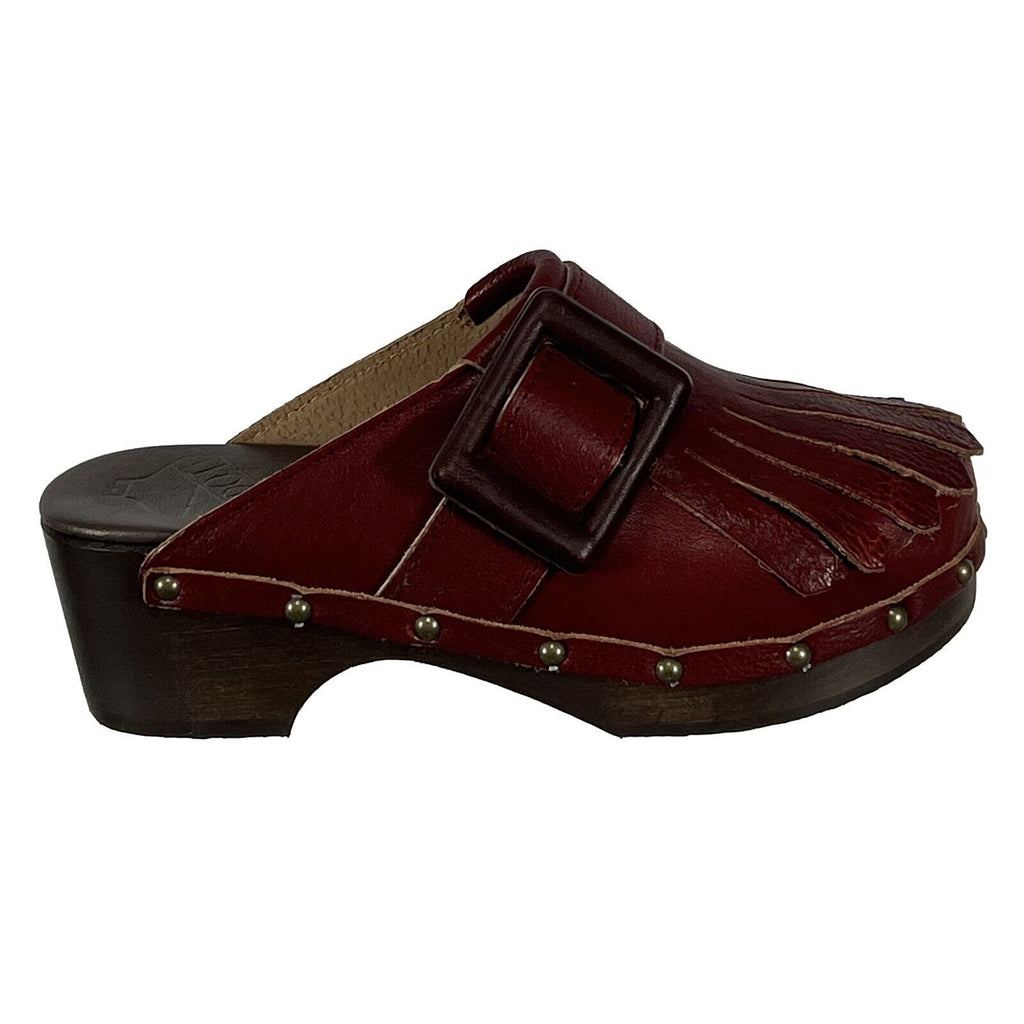 ANTIDOTI zoccolo donna con frange FIBBY VIT 100% pelle MADE IN ITALY